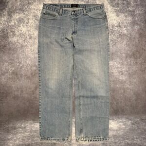 IZOD Jeans Mens 36 x 30 Classic Fit Light Wash Denim Straight Leg